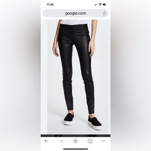 Alice + Olivia Front-Zip Leather Leggings